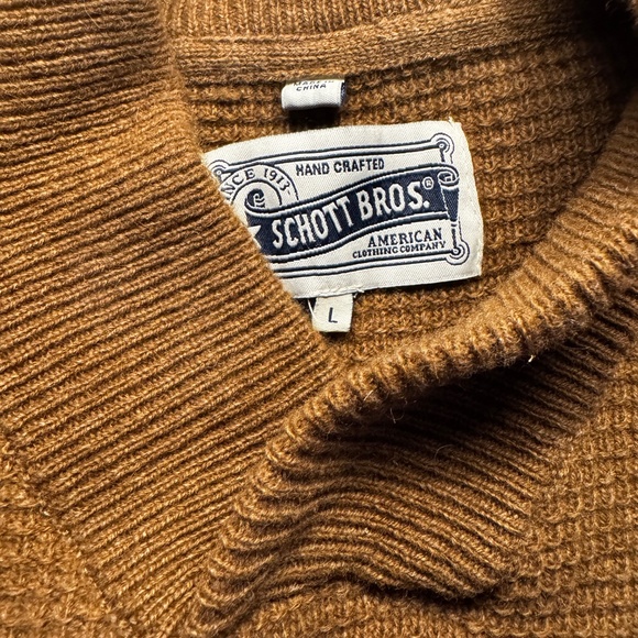 SCHOTT Shawl Collar Wool Blend Sweater - Picture 4 of 5